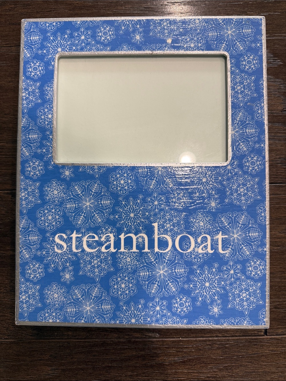 Ski Steamboat Colorado Blue Snowflake Picture Frame